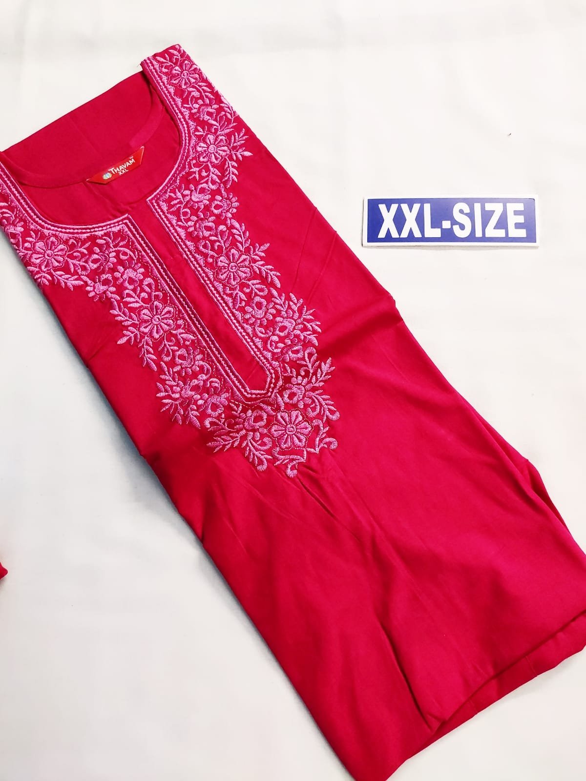 Embroidary Design Nighty Dark Pink Color
