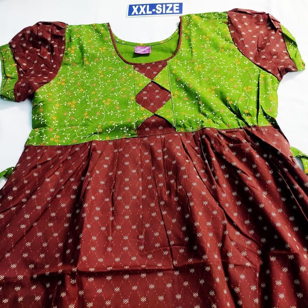PFXXL01 Beauty and Yoga Branded Puff Sleeve Frock Model Nighty
