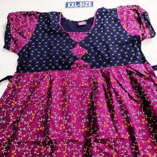 PFXXL12 Beauty and Yoga Branded Puff Sleeve Frock Model Nighty